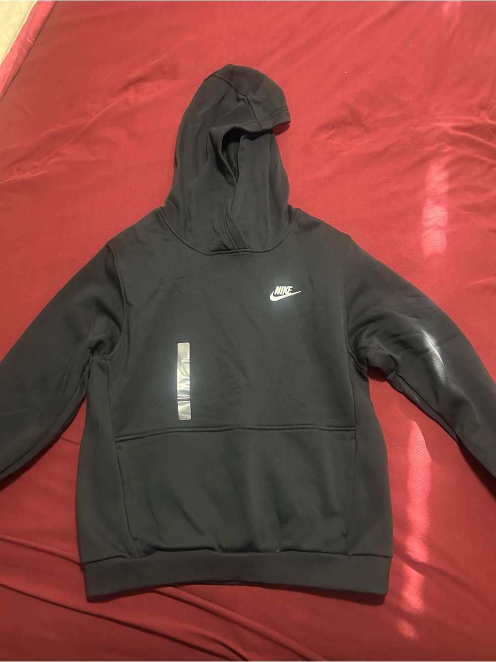 Nike Black Crewneck Hoodie with White Swoosh